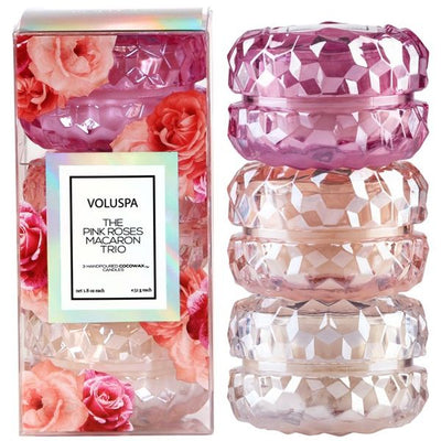 Voluspa  - Roses Macaron 3 Candle Gift Set