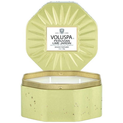 Voluspa - Peruvian Lime Jardin Octagon Tin Candle