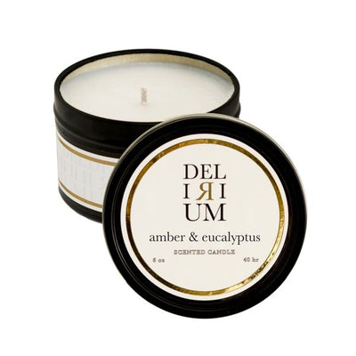 Delirium - Amber & Eucalyptus Travel Tin Candle