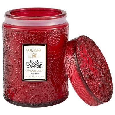 Voluspa - Goji & Tarocco Orange Embossed Small Glass Candle