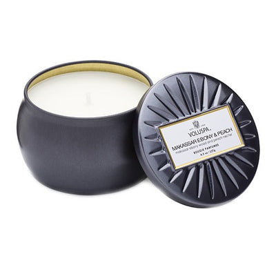 Voluspa - Makassar Ebony & Peach Travel Tin Candle