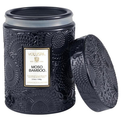 Voluspa - Moso Bamboo Embossed Small Glass Candle