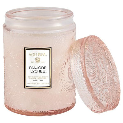 Voluspa - Panjore Lychee Embossed Small Glass Candle