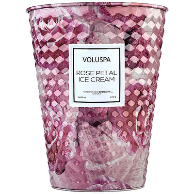 Voluspa - Rose Petal Ice Cream 2 Wick Tin Table Candle