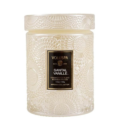 Voluspa - Santal Vanille Embossed Small Glass Candle