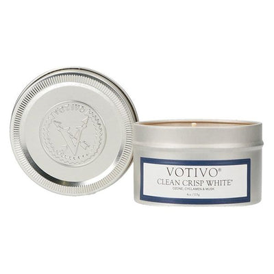 Votivo - Clean Crisp White Travel Tin Candle