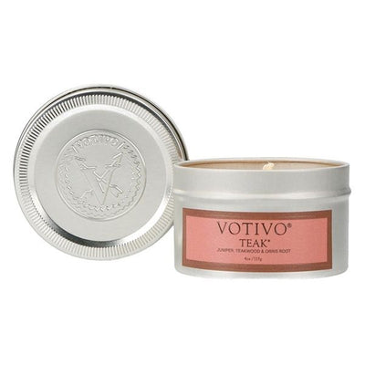 Votivo - Teak Travel Tin Candle