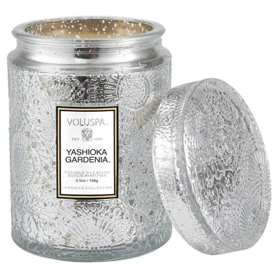 Voluspa - Yashioka Gardenia Embossed Small Glass Candle